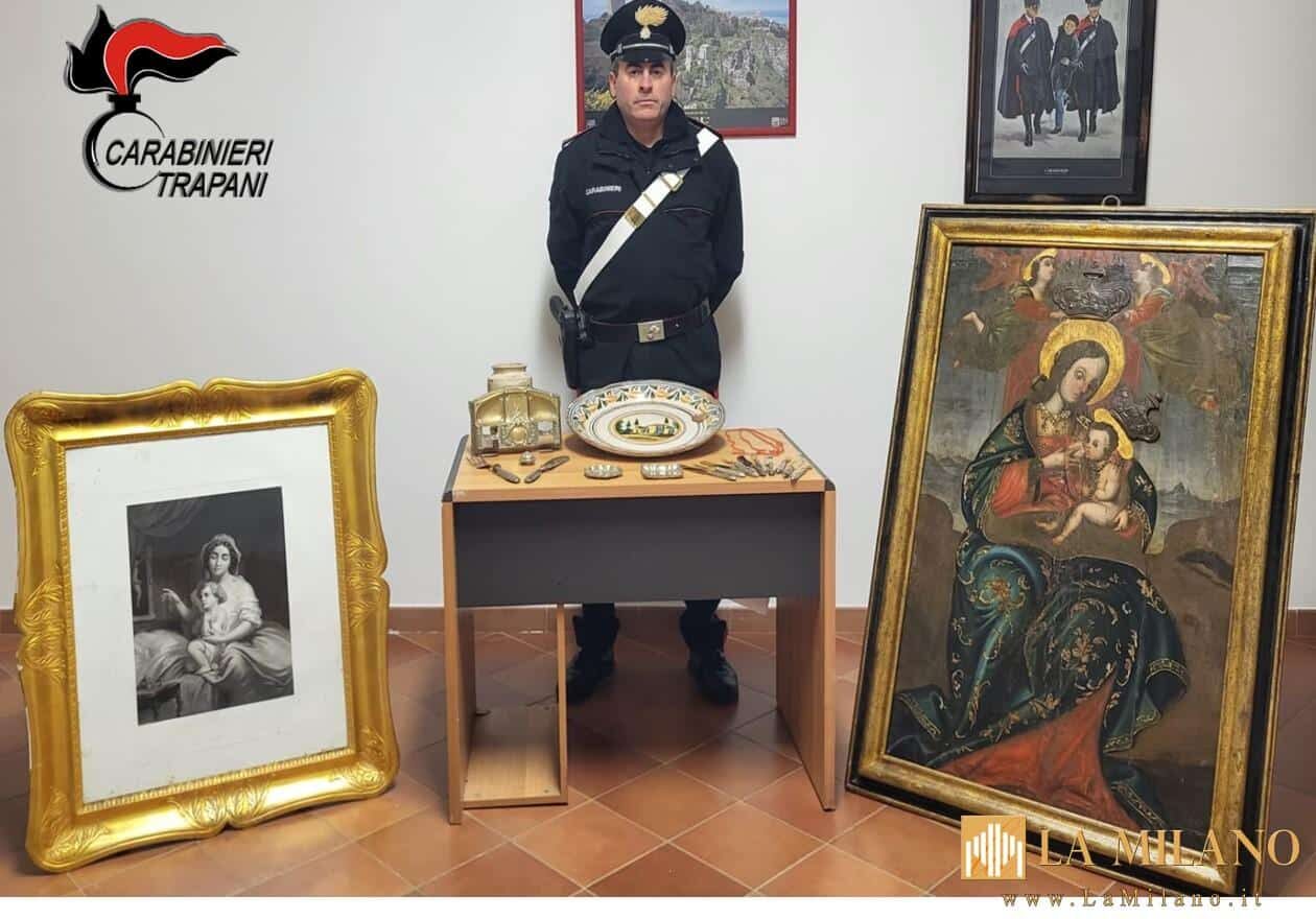 Erice, arresto per furto e ricettazione: refurtiva storica recuperata