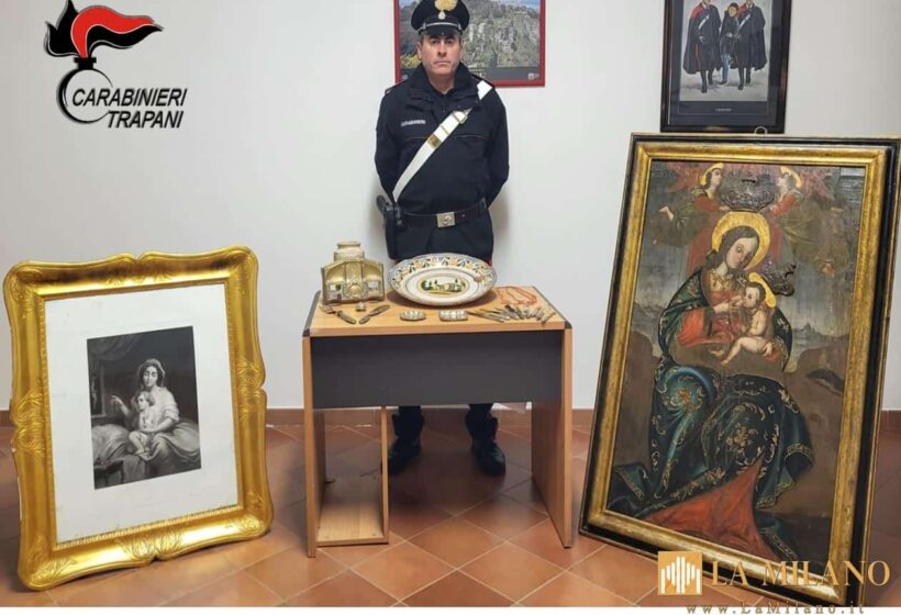 Erice, arresto per furto e ricettazione: refurtiva storica recuperata